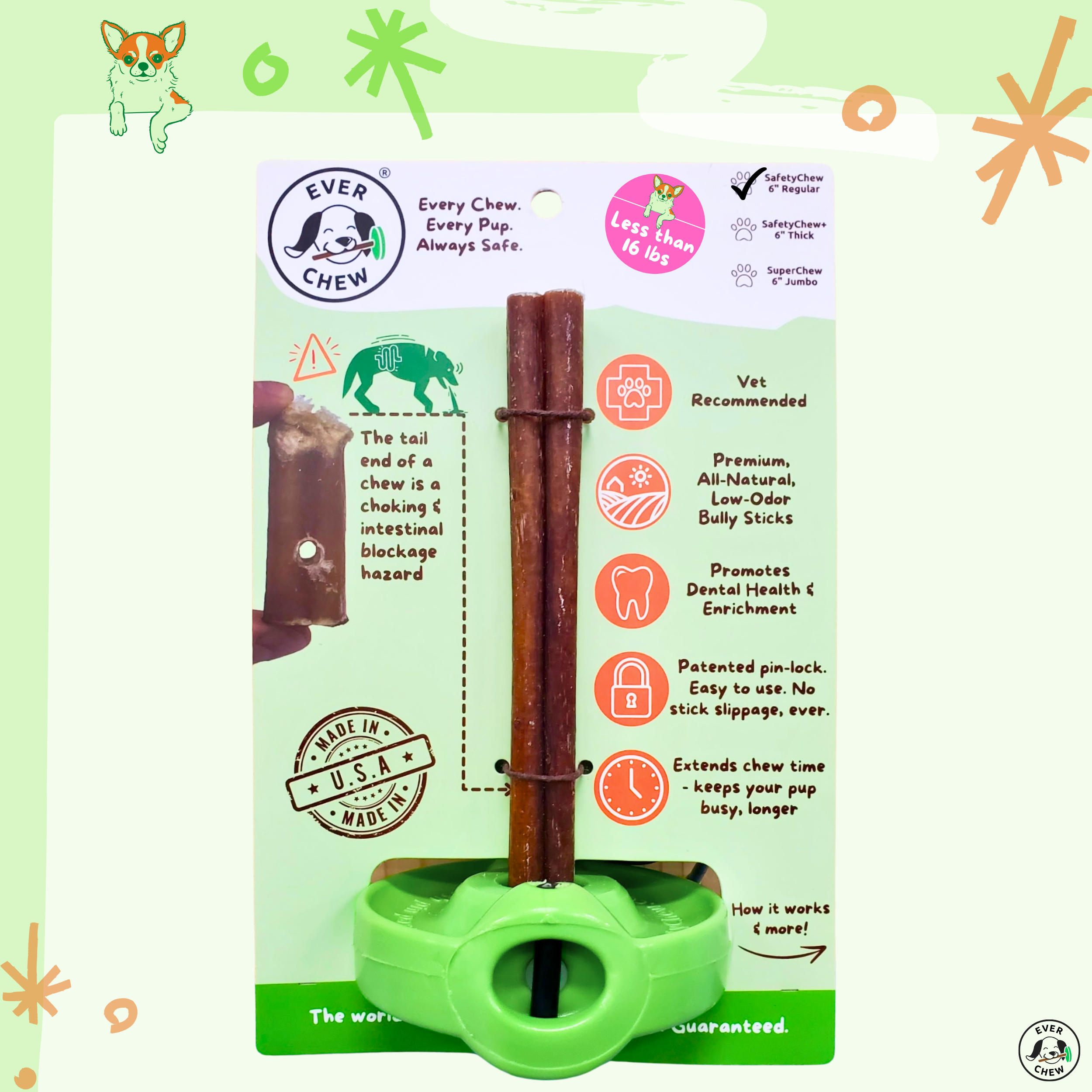 EverChew - Wholesale Pet Chew Toy - Dog - RETAIL - EverChew Bully Stick Holder Starter Packs (Singles & Cases)0