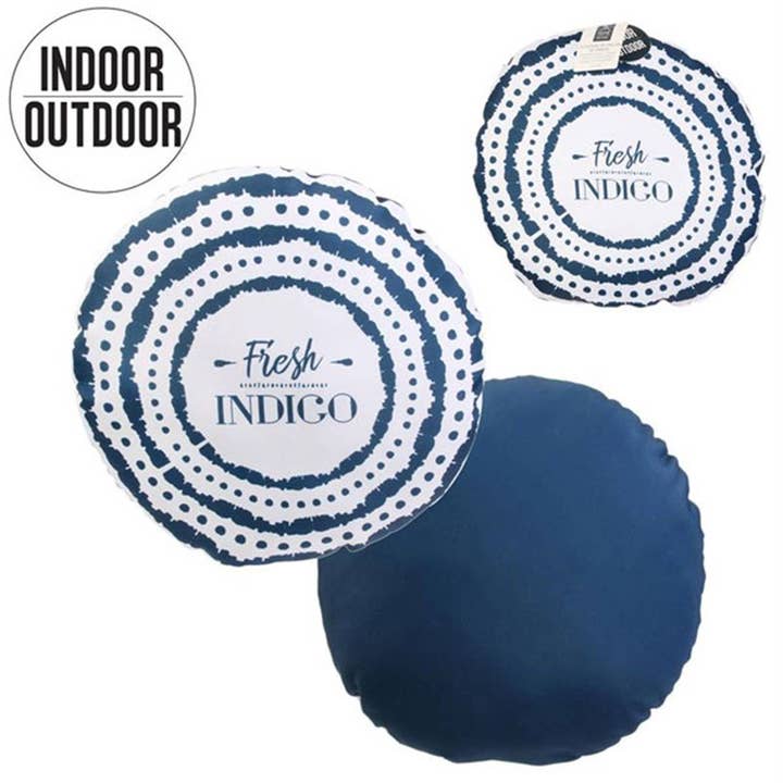 Blue Round Outdoor Deco Cushion for wholesale by TSJJ