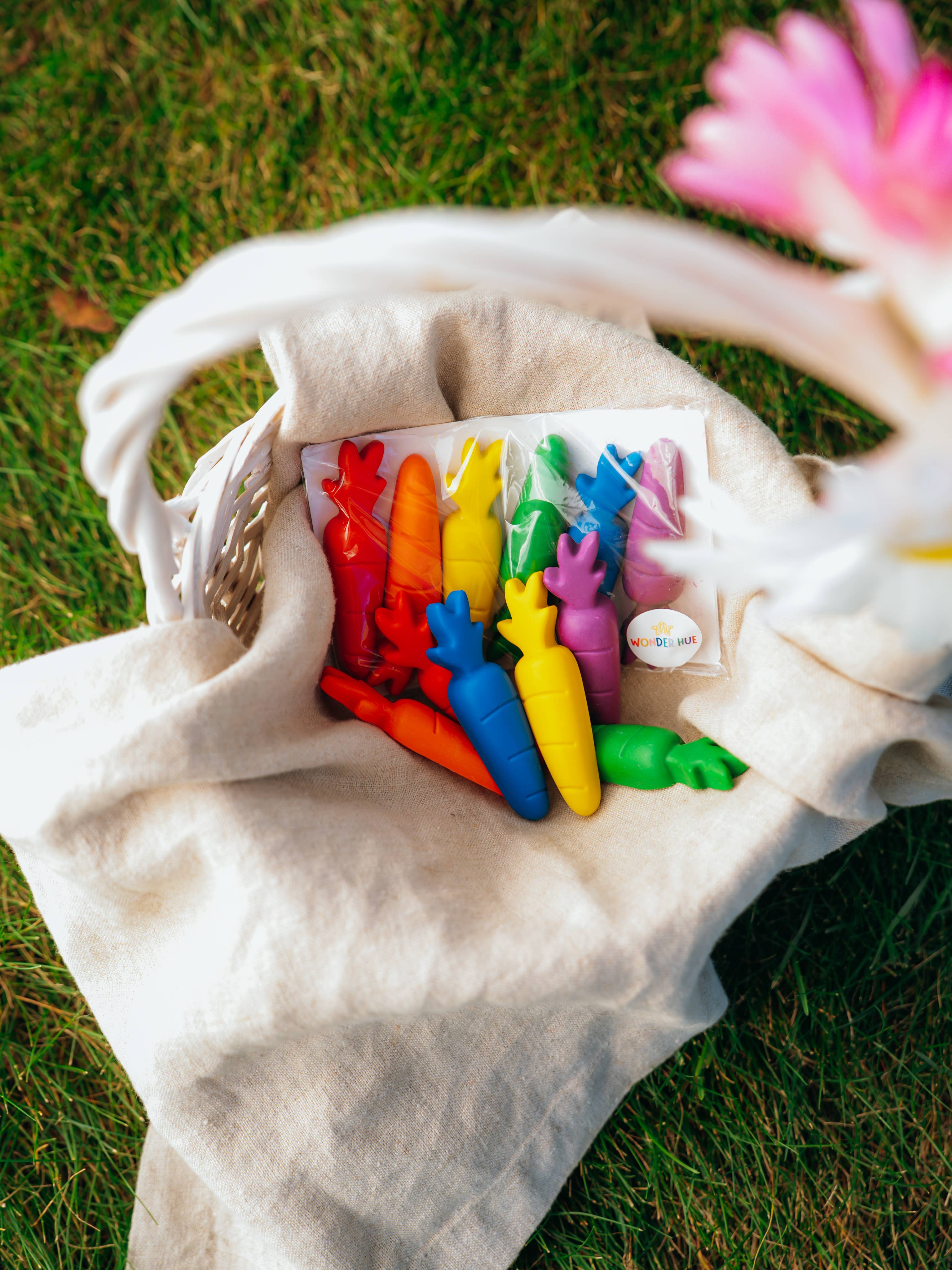 Wonder Hue Crayon Co. - Wholesale Crayons - Kids & Baby - Carrot Shaped Crayons, Non-Candy Easter Basket Filler3