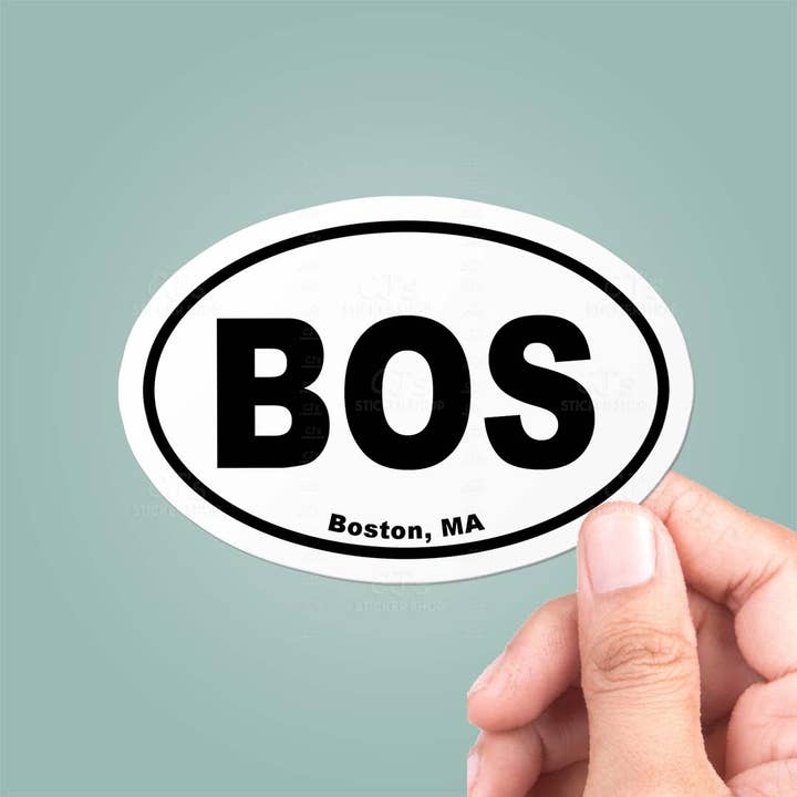 Boston, MA Oval Sticker Vinyl Decal for wholesale by CJ's Sticker Shop
