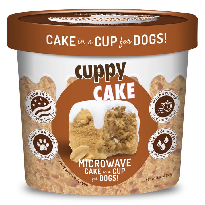 Puppy Cake LLC - Wholesale Pet Treats - Dog - Cuppy Cake - Microwave Dog Birthday Cake in A Cup - Peanut