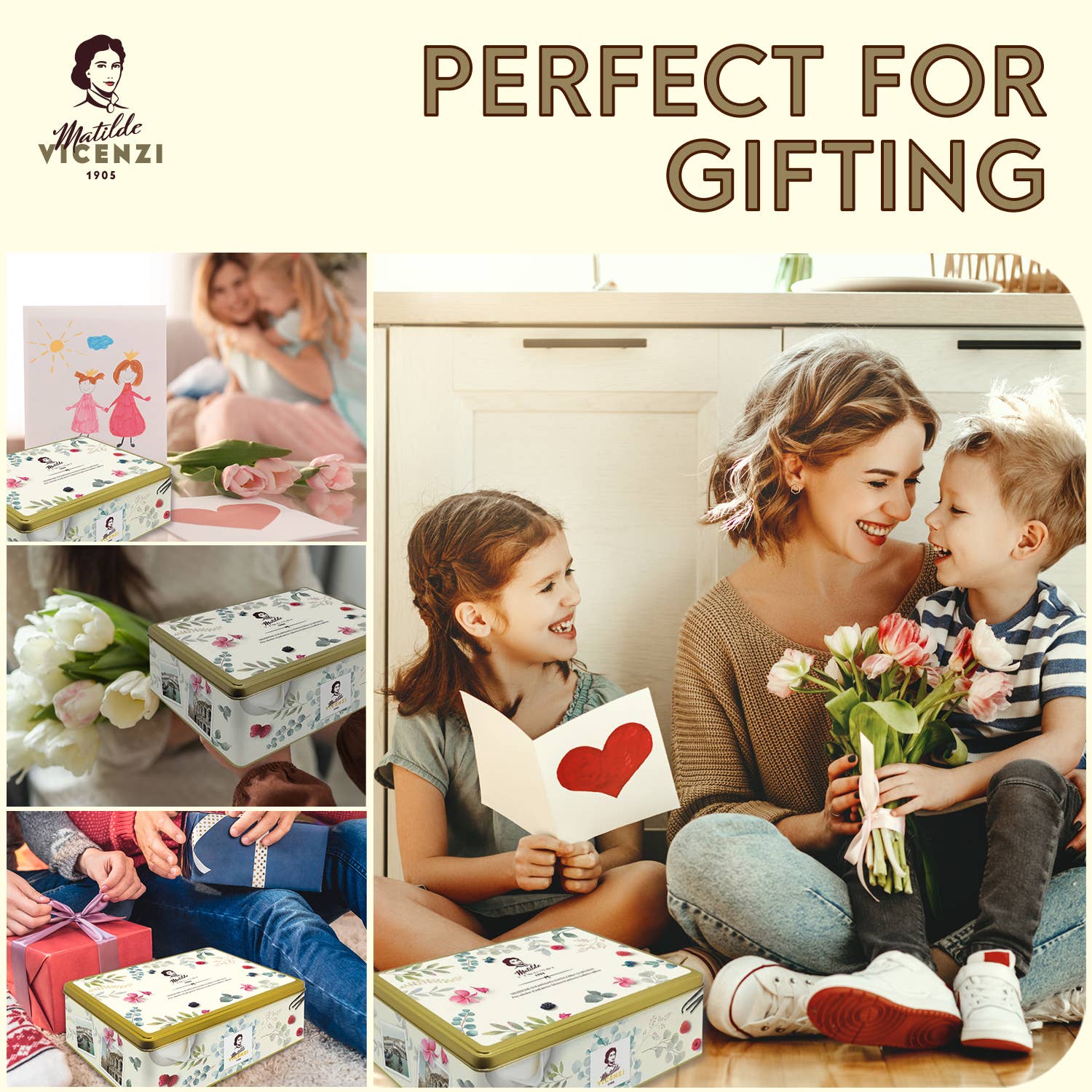 Vicenzi USA Inc. - Wholesale Cookie - 5 O'Clock Tea Time Christmas Gift Tin Cookie Assortment 390g4