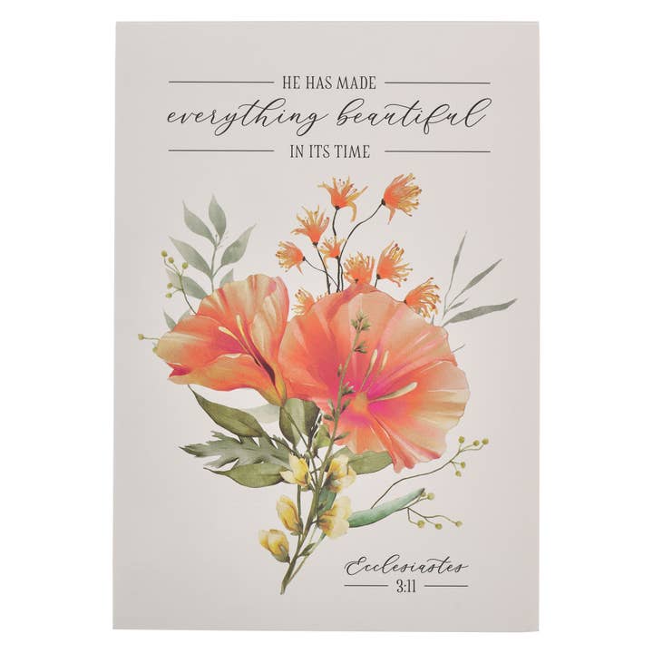 Notepad Floral Everything Beautiful Eccl. 3:11 for wholesale by Christian Art Gifts