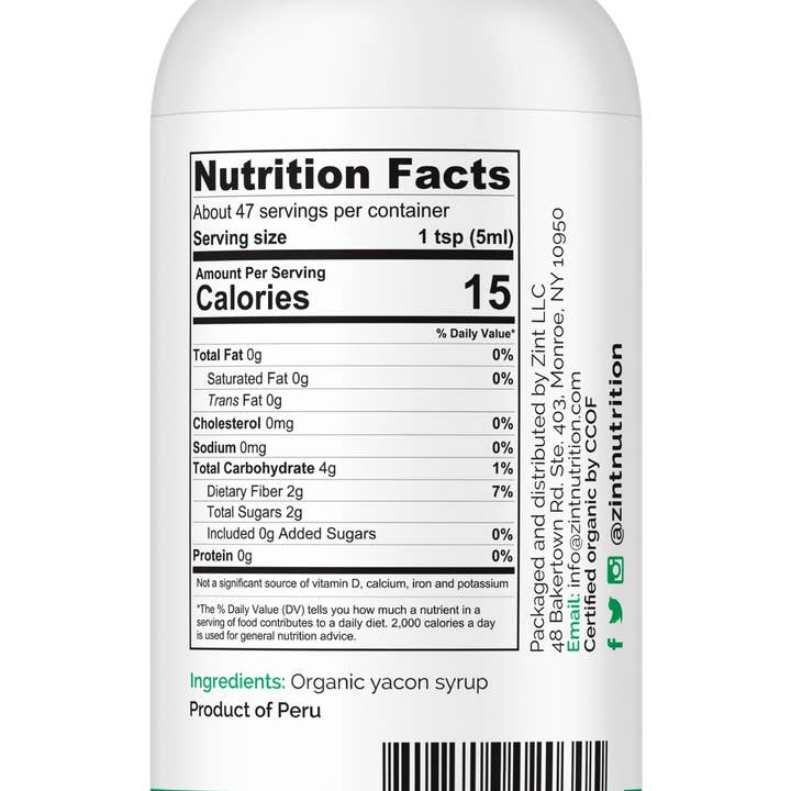 Zint Nutrition - Wholesale Flavored Syrup - Organic Yacon Syrup (8 Fl Oz)2