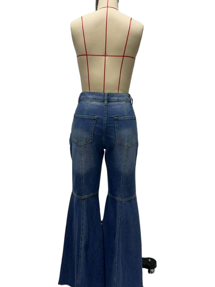 Rosa Clothing - Wholesale Jeans - Women's - Retro & Casual Fishtail-inspired Flare Jeans9