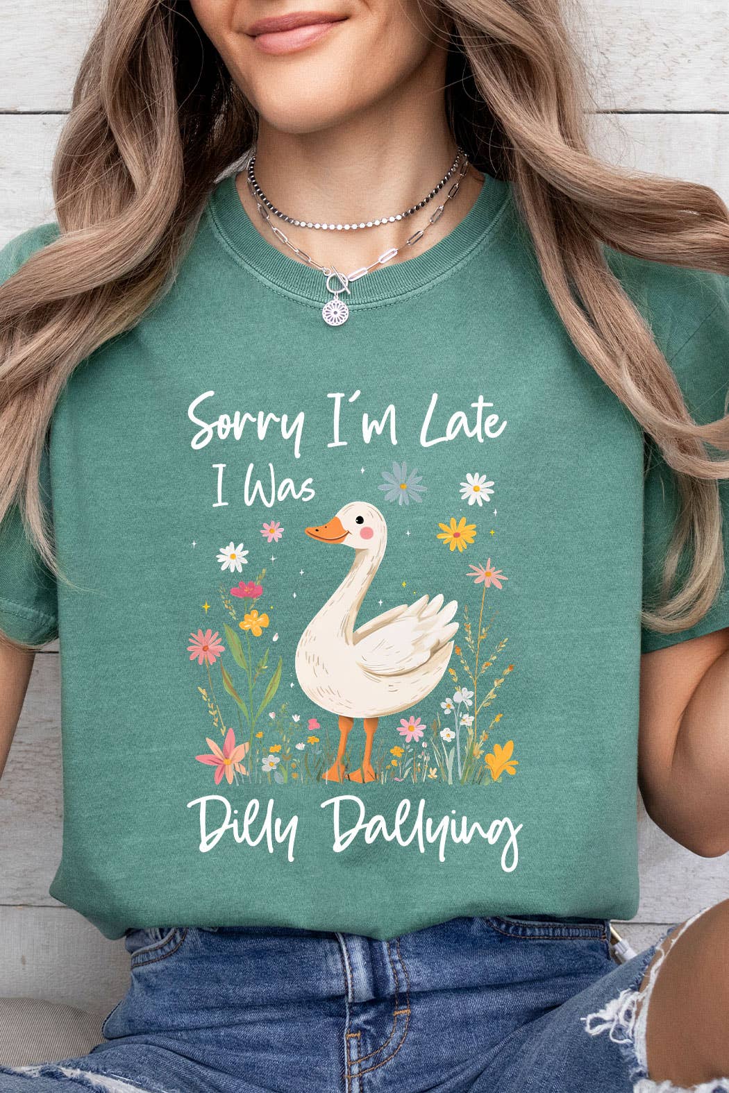 Kissed Apparel - Vendita all'ingrosso Maglietta serigrafata - Donna - Scusa per il ritardo, stavo perdendo tempo Comfort Colors4