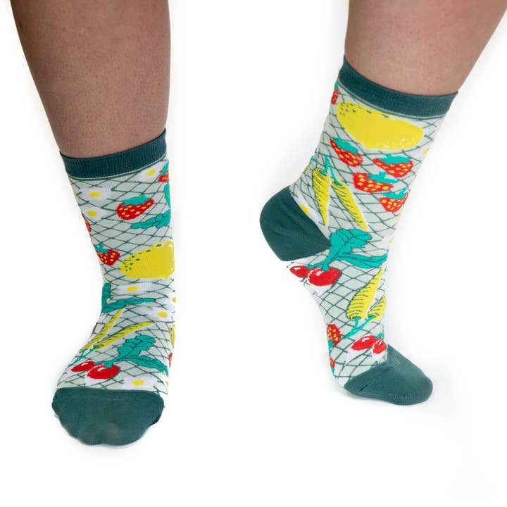 Yellow Owl Workshop - Wholesale Socks - Women's - Farmer's Market - Small Crew Socks - Market gifts2