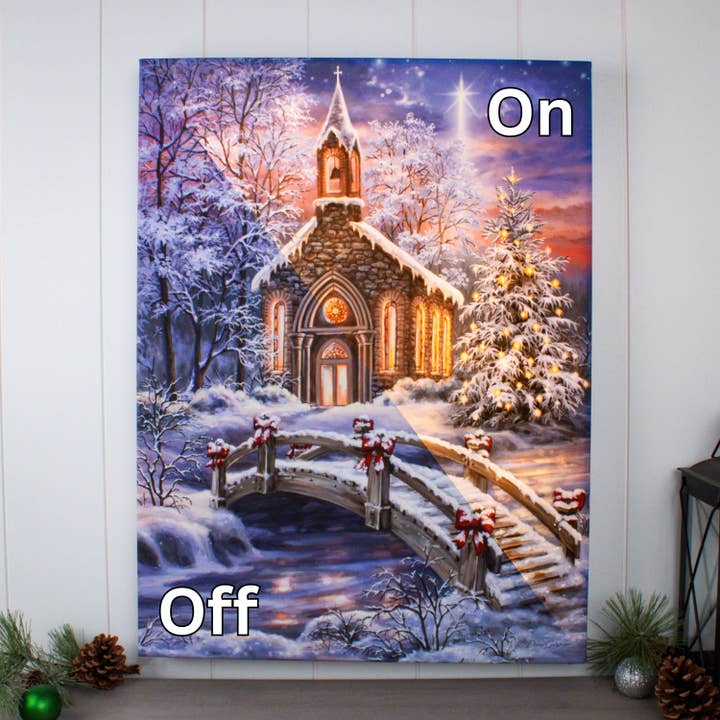 O Vieni, Emmanuele 18x24 Arte da Parete a LED Completamente Illuminata per la vendita all'ingrosso da parte di Glow Decor