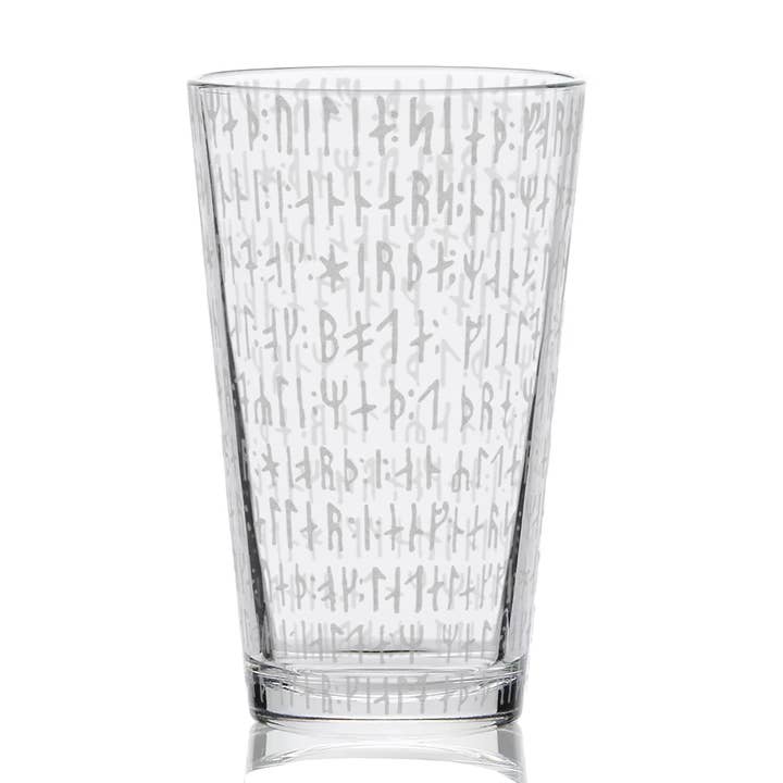 Verres à pinte de 16 oz gravés NORDIC VIKING RUNES pour la vente par LumEngrave