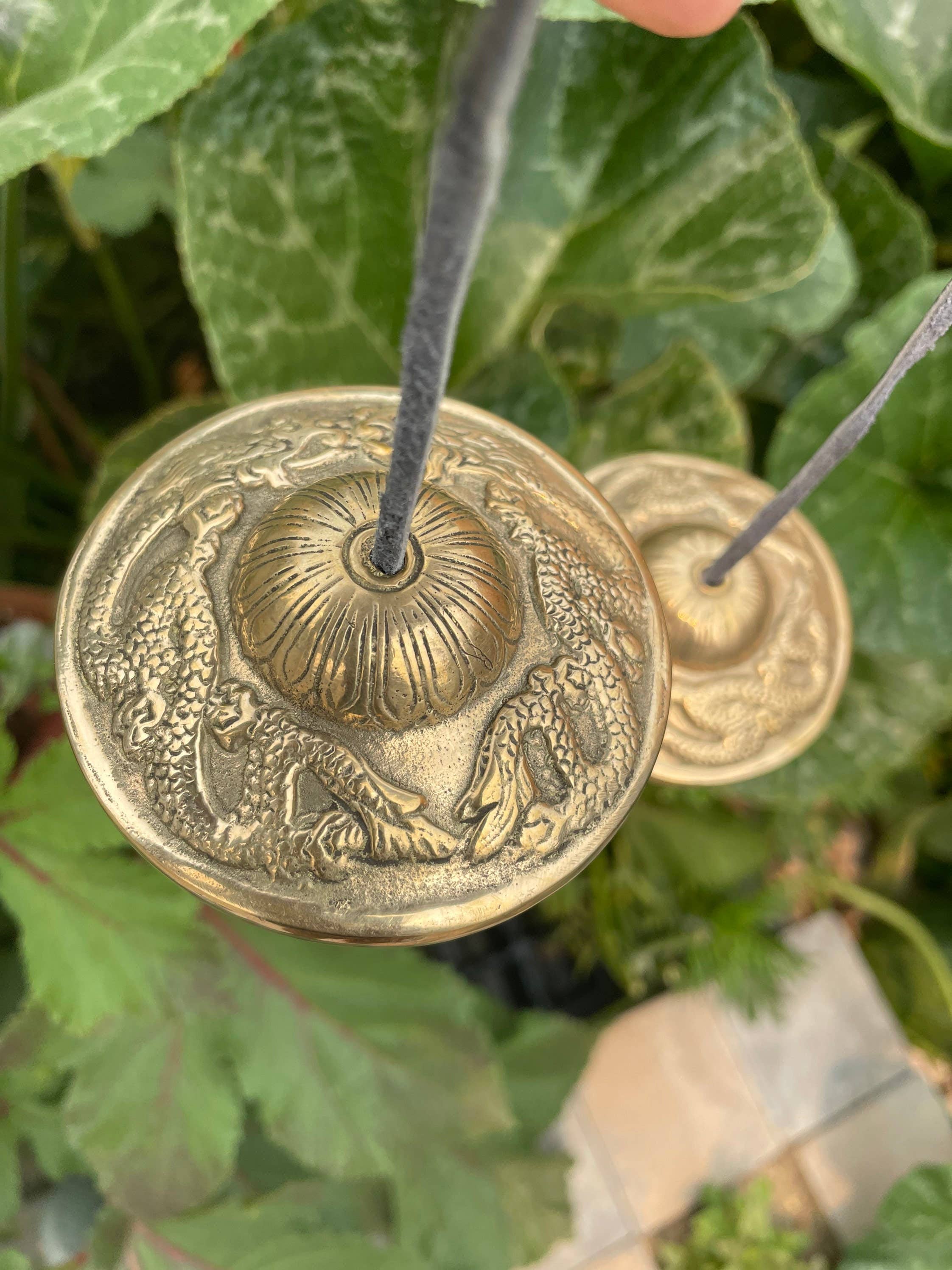 Like International - Wholesale Meditation Supplies - Hand-Engraved Flying Dragon Tingsha Cymbals for Meditation3