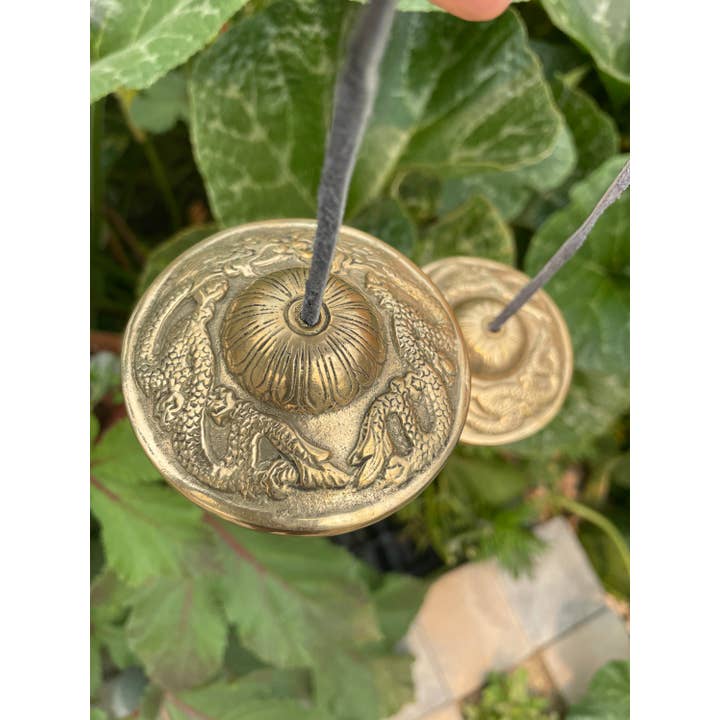 Like International - Wholesale Meditation Supplies - Hand-Engraved Flying Dragon Tingsha Cymbals for Meditation3