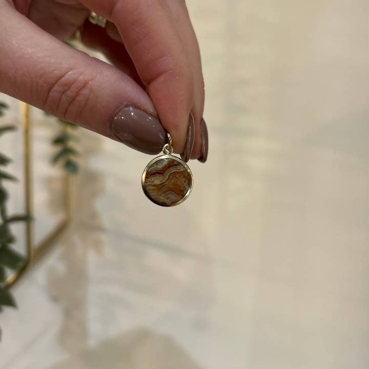 Pre Loved Agate Gold Charm for wholesale by Kirsty Taylor Goldsmiths