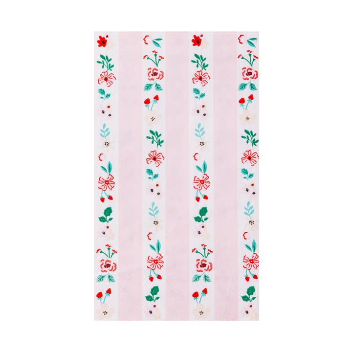 PINK & RED FLORAL GUEST TOWELS for wholesale by Bonjour Fête