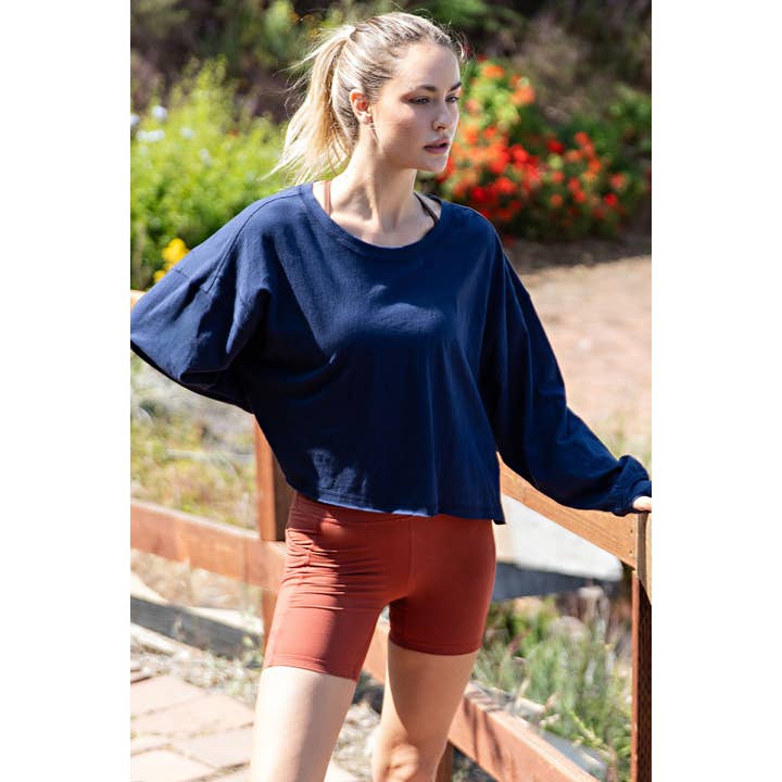 Rae Mode - Wholesale Lounge Top - Women's - COTTON SLUB OPEN BACK LONG SLEEVE TOP26