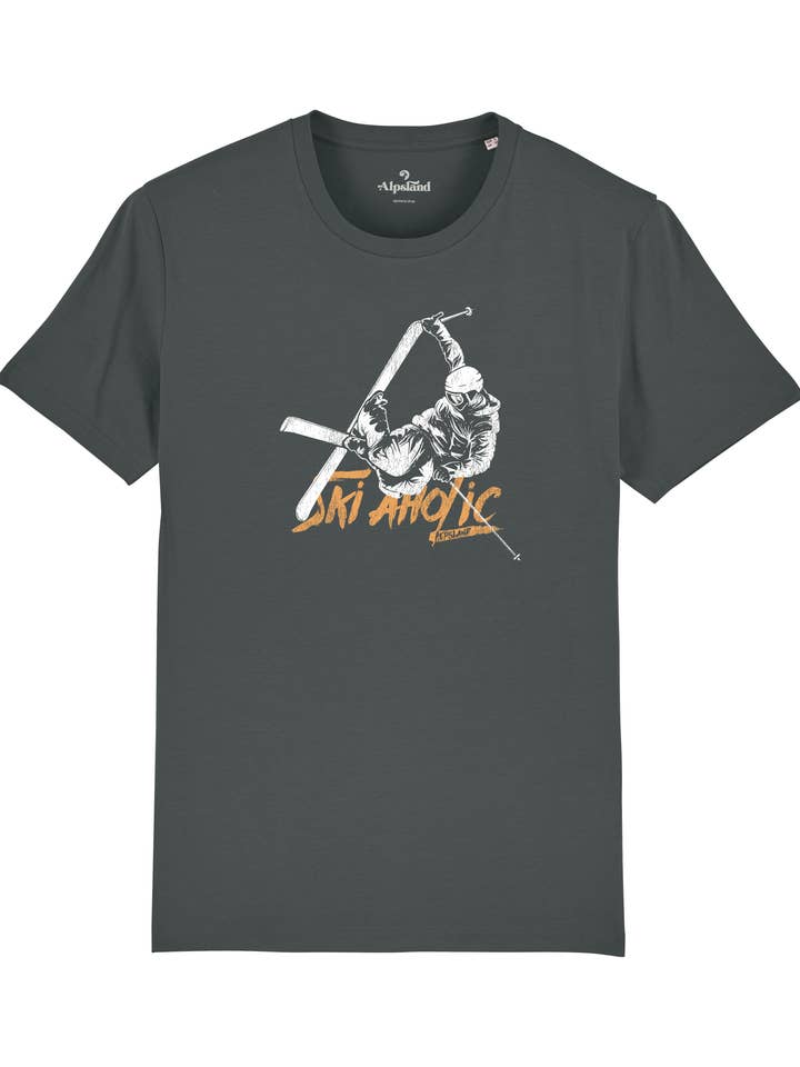 Ski Aholic - Maglietta Premium da Uomo in Cotone Biologico per la vendita all'ingrosso da parte di Alpsland