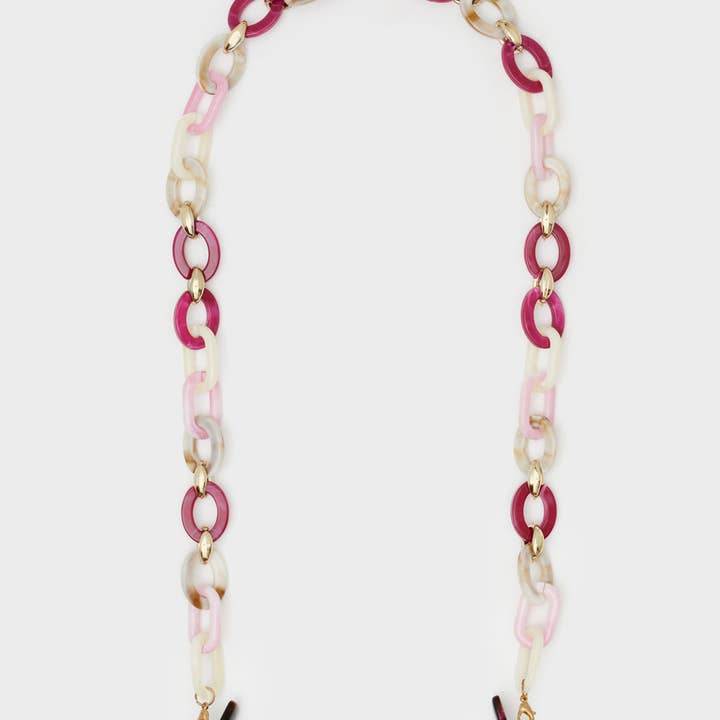 SOLGLASÖGONKEDJA I RESIN ROSA/FUCHSIA - N58 för wholesale av NALI'
