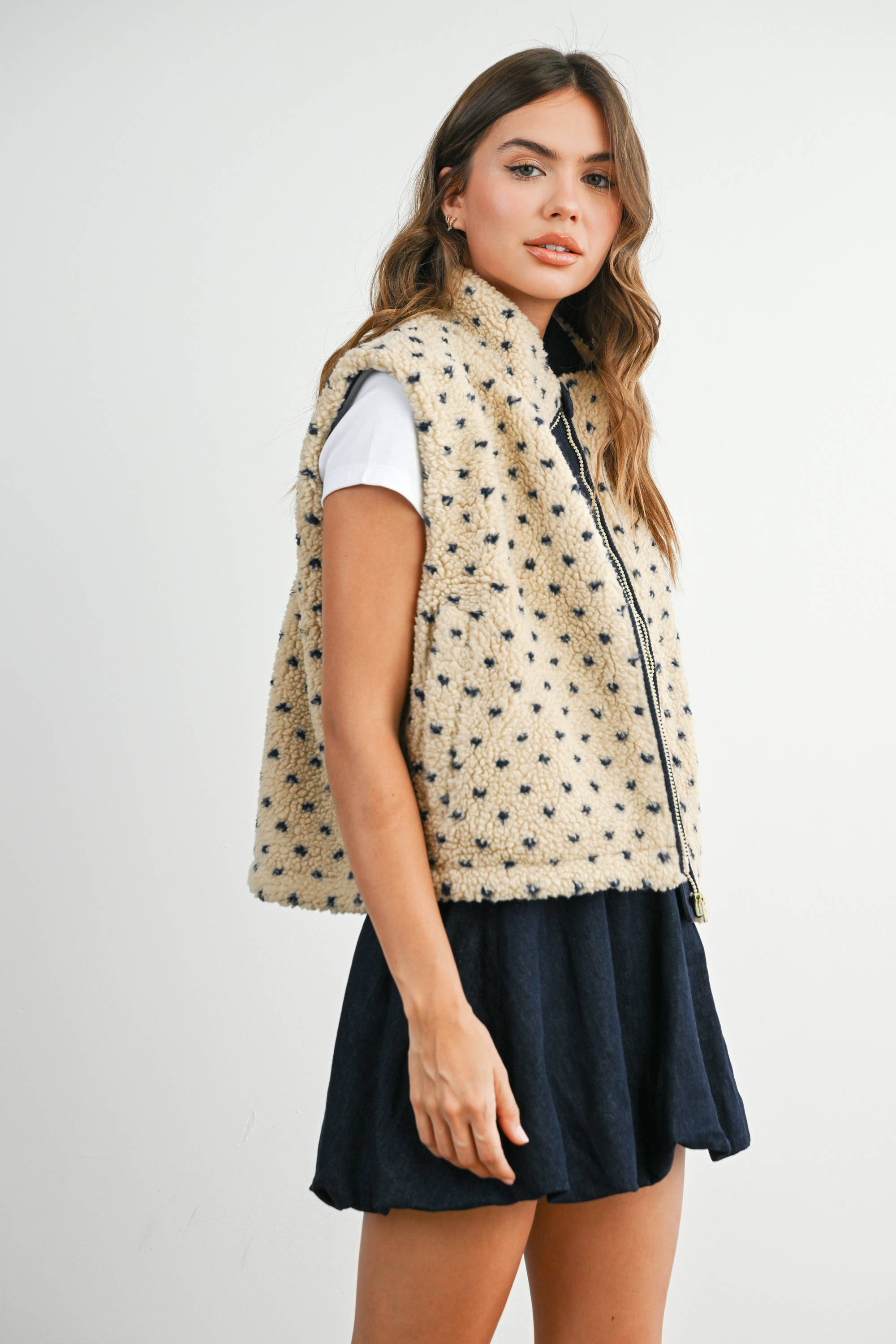 BUTTERMELON - Wholesale Jacket - Women's - Floral Fleece Sleeveless Vest - BMJ784911