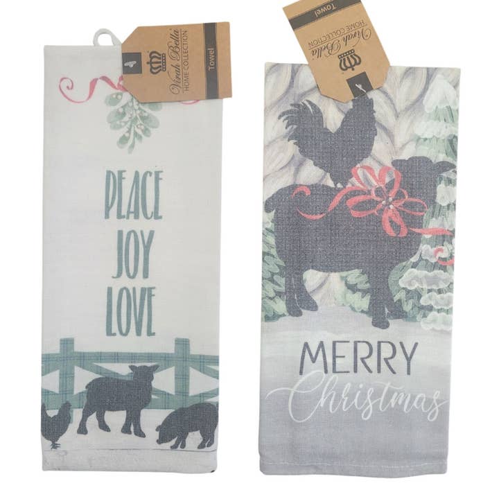 "Cozy Christmas" Holiday-Themed Kitchen Towels for wholesale by Duke Imports