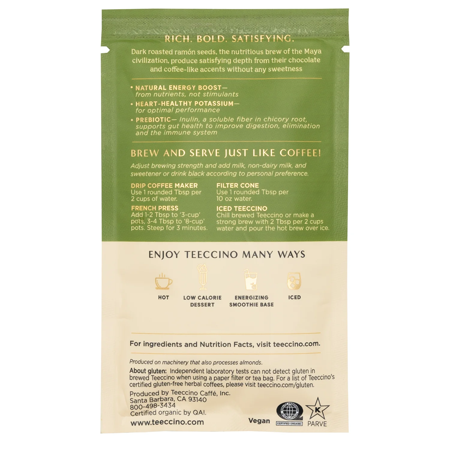 Teeccino - Wholesale Health/detox tea - French Vanilla Chicory Herbal Coffee- Organic1