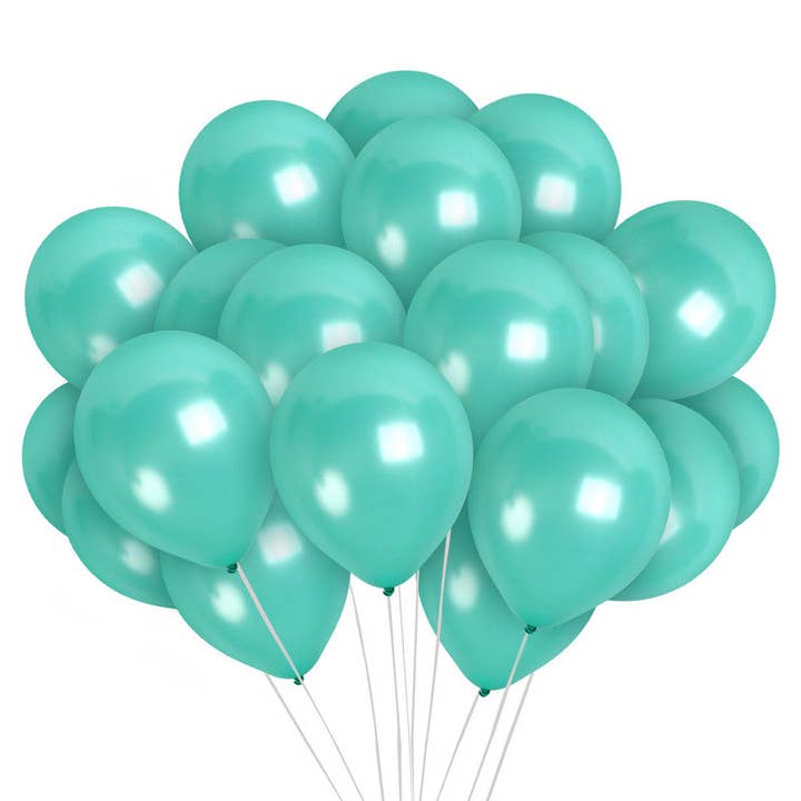 Pearl Turquoise Balloons - 12 Inch Latex Balloons for wholesale by Treasures Gifted