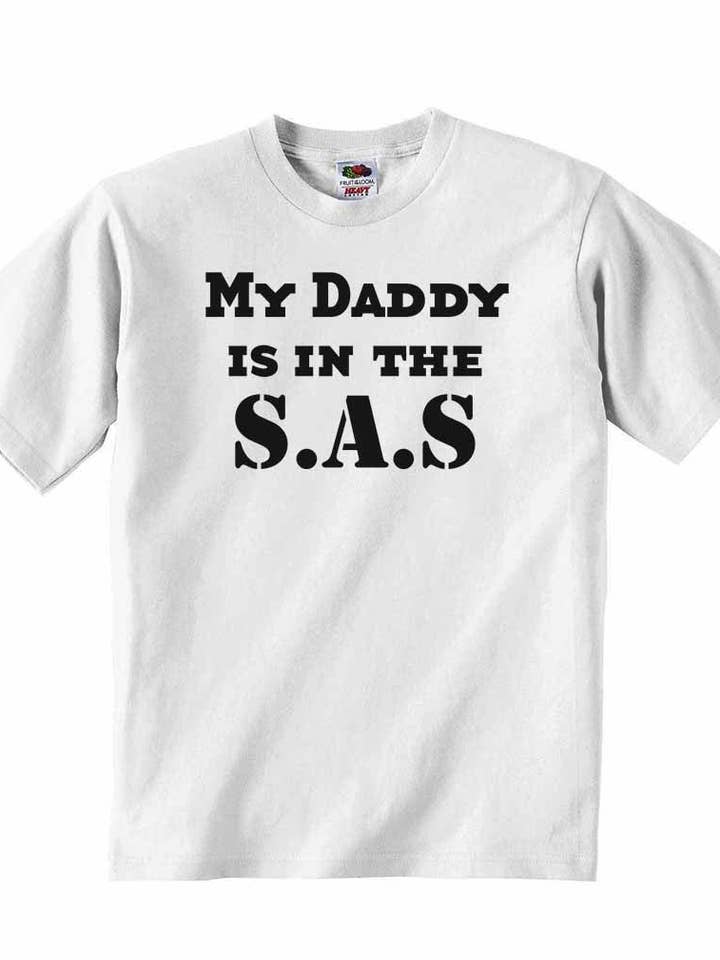 My Daddy is in The S.A.S - Maglietta per bambino per la vendita all'ingrosso da parte di Little Ratbag