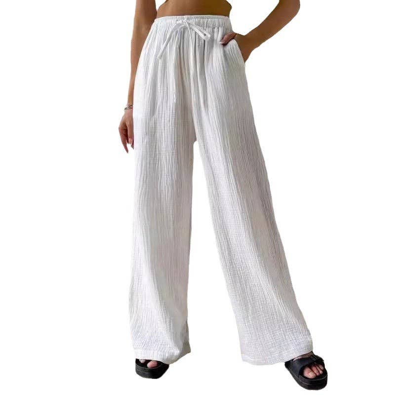 safistyle - Wholesale Pants - Women's - Women’s Elegant Solid Color Wide-Leg Trousers7