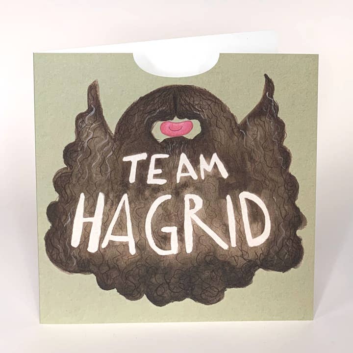 The Grey Earl – wholesale Everyday greeting card – TEAM HAGRID - Harry Potter movie funny wearable beard card0