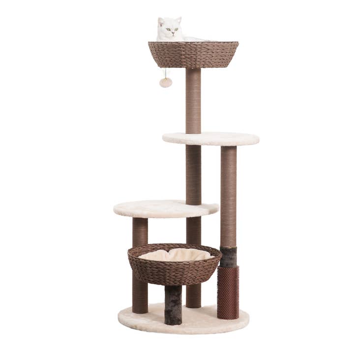 PetPals® 5-Level Large Cat Tree w/ Scratching Posts & Basket for wholesale by PetPals Group