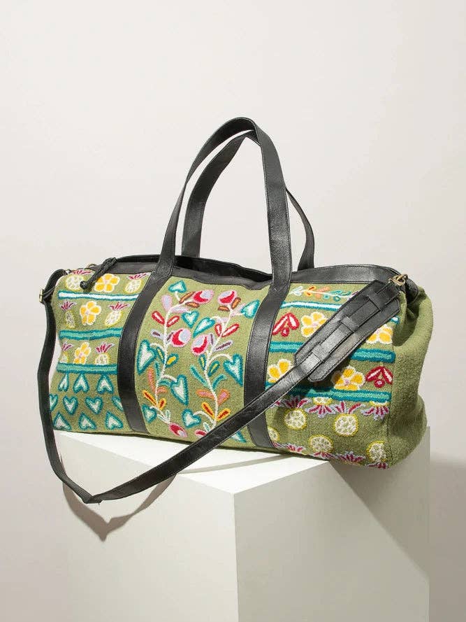 Hand-Embroidered "Flourish Weekender" Duffel Bag for wholesale by Noonday Collection