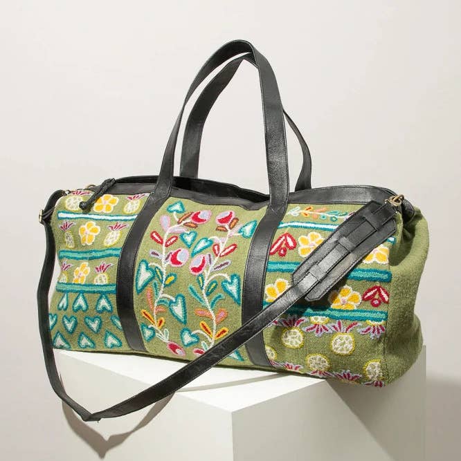 Noonday - Wholesale Weekender Bag - Women's - Hand-Embroidered "Flourish Weekender" Duffel Bag0