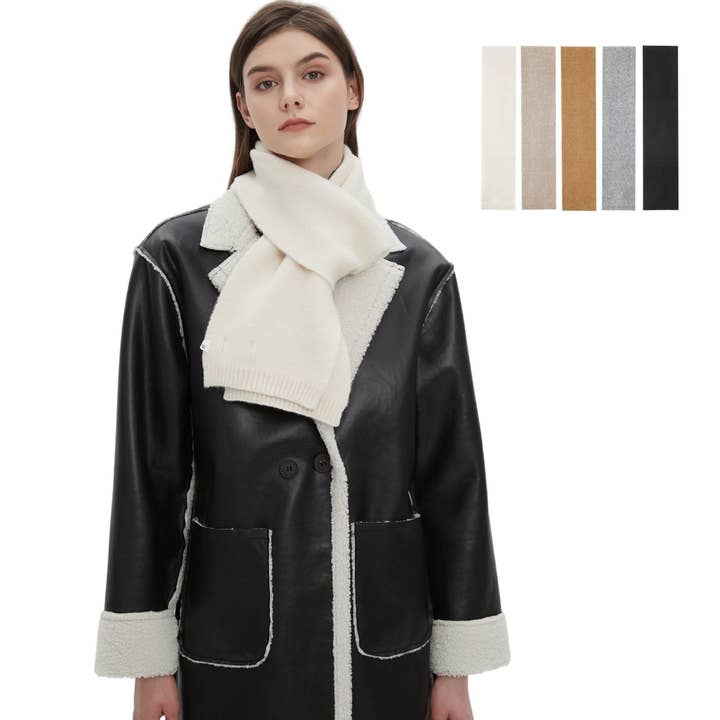 Winter Scarf, Pure Color Knit, Men Women, Imitation Cashmere for wholesale by Ekartini