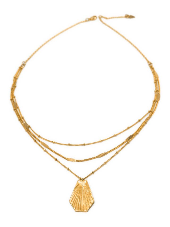 Sunburst 3-Layer Necklace for wholesale by Kemi Designs