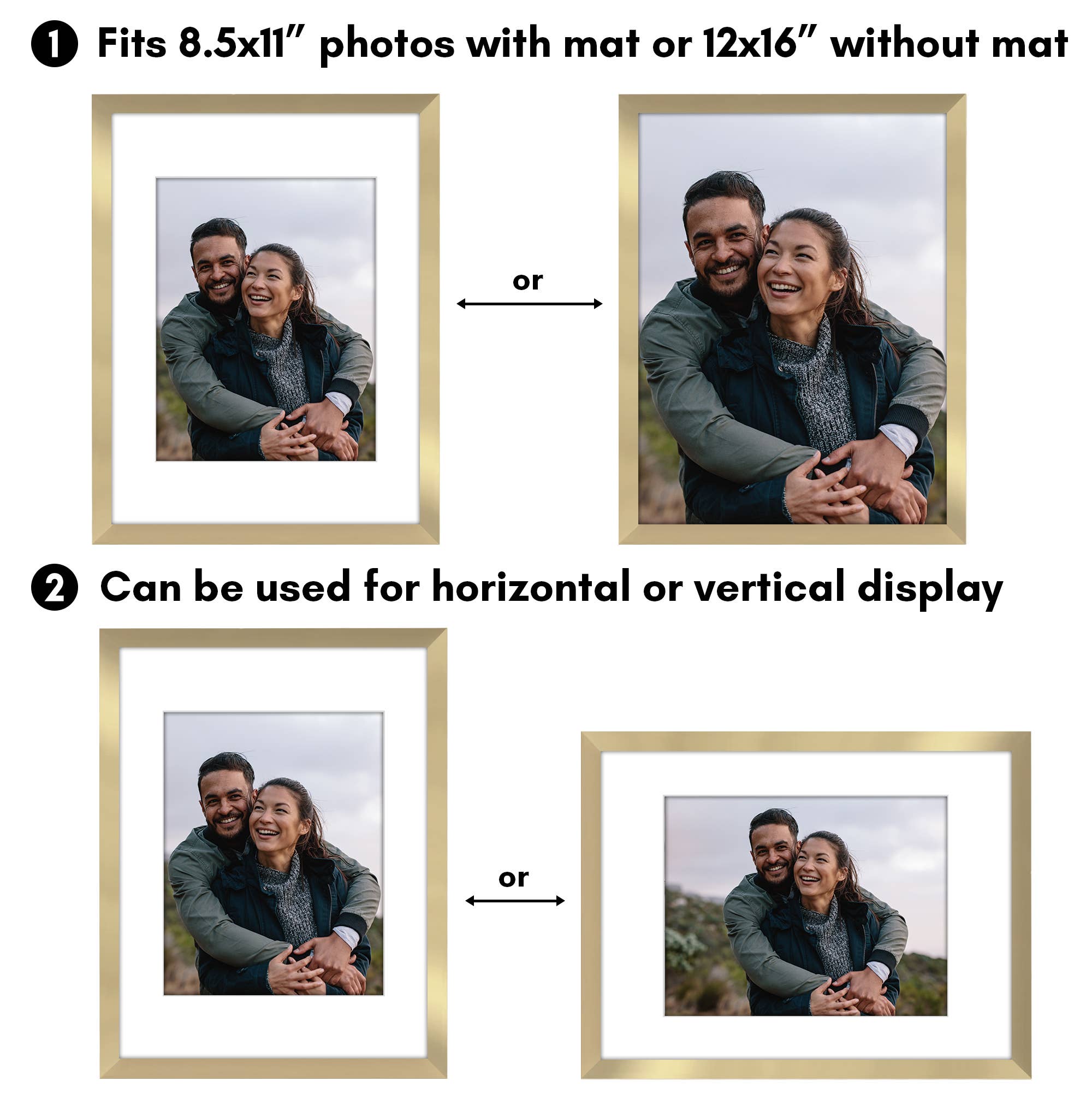 Americanflat - Wholesale Picture Frame - Americanflat 5 Pack Picture Frames With Mat Plexiglass Cover35