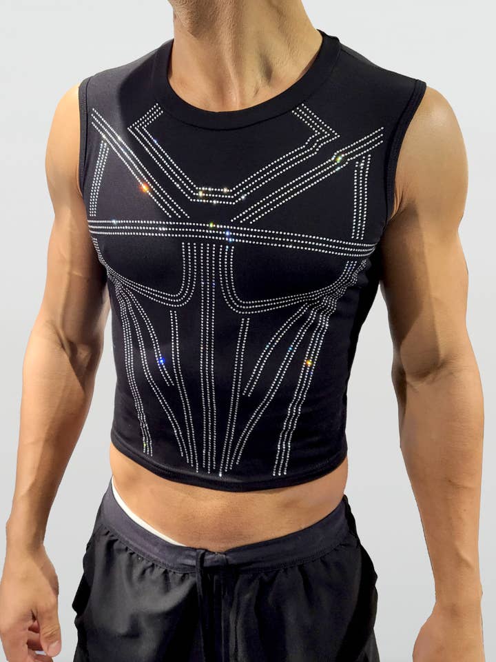 Armor Rhinestone Mid Crop for wholesale by Project Claude