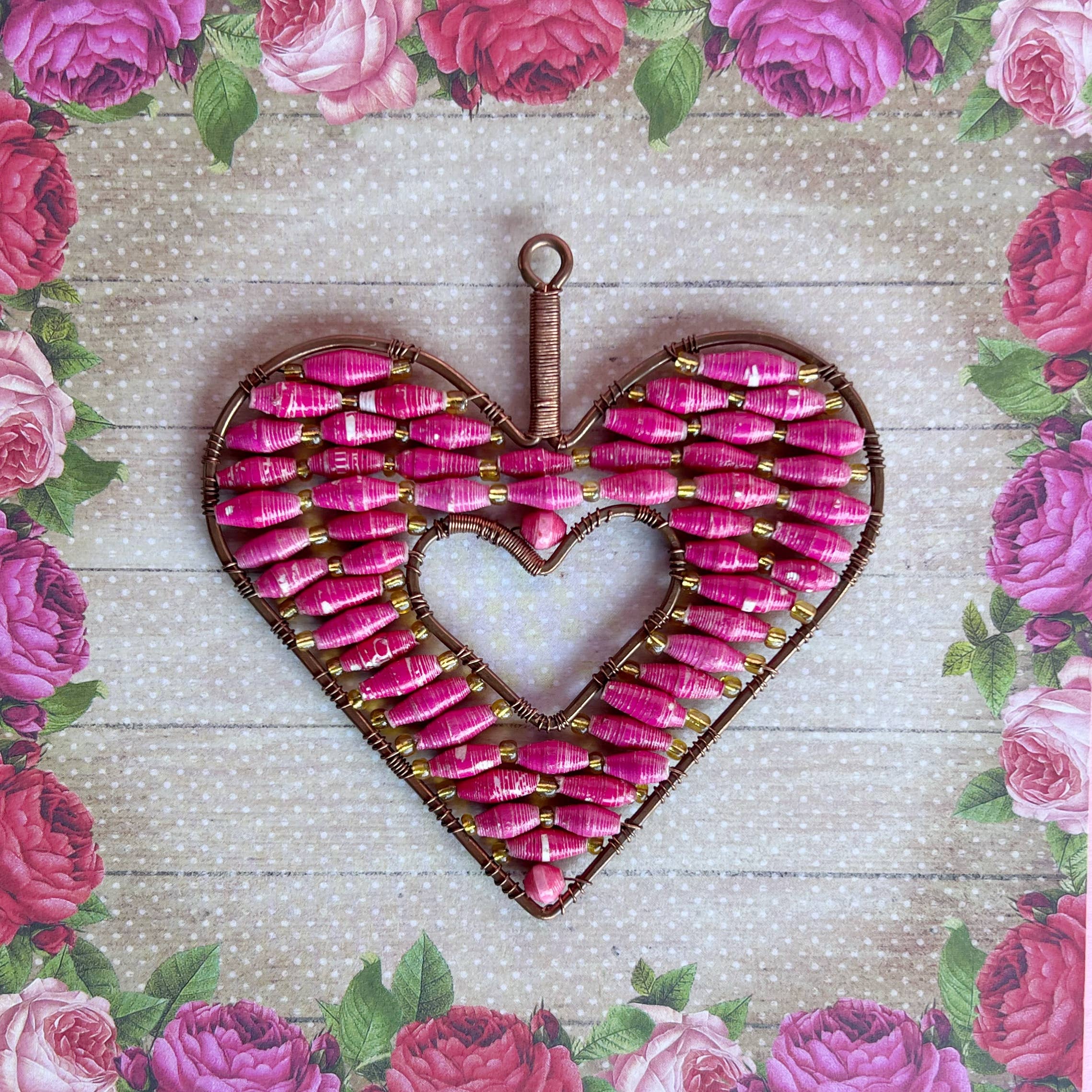 Ornaments 4 Orphans - Wholesale Ornament Set - Paper Bead Valentine's Heart Set - Variety Pack of 65