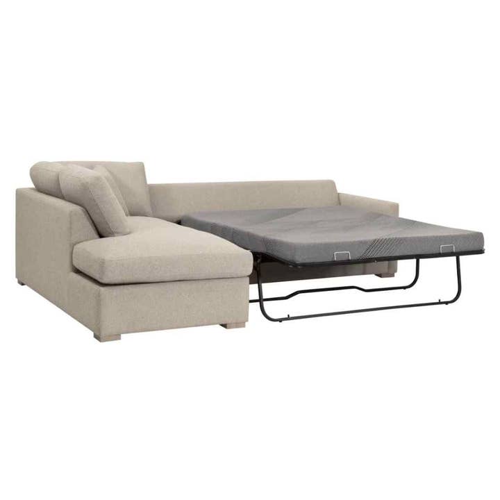 LOOMLAN - Wholesale Sofa - Clara 112" Fabric Slim Arm Sleeper Queen Sectional Sofa10