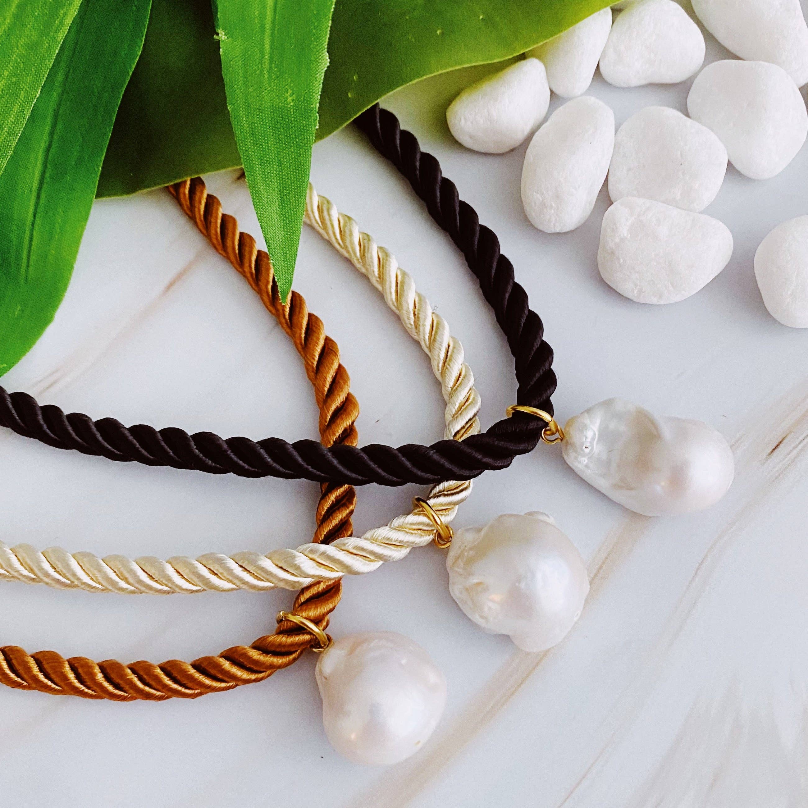 Ellison+Young - Wholesale Beaded/Pearl Necklace - Satin Rope Baroque Pearl Necklace2