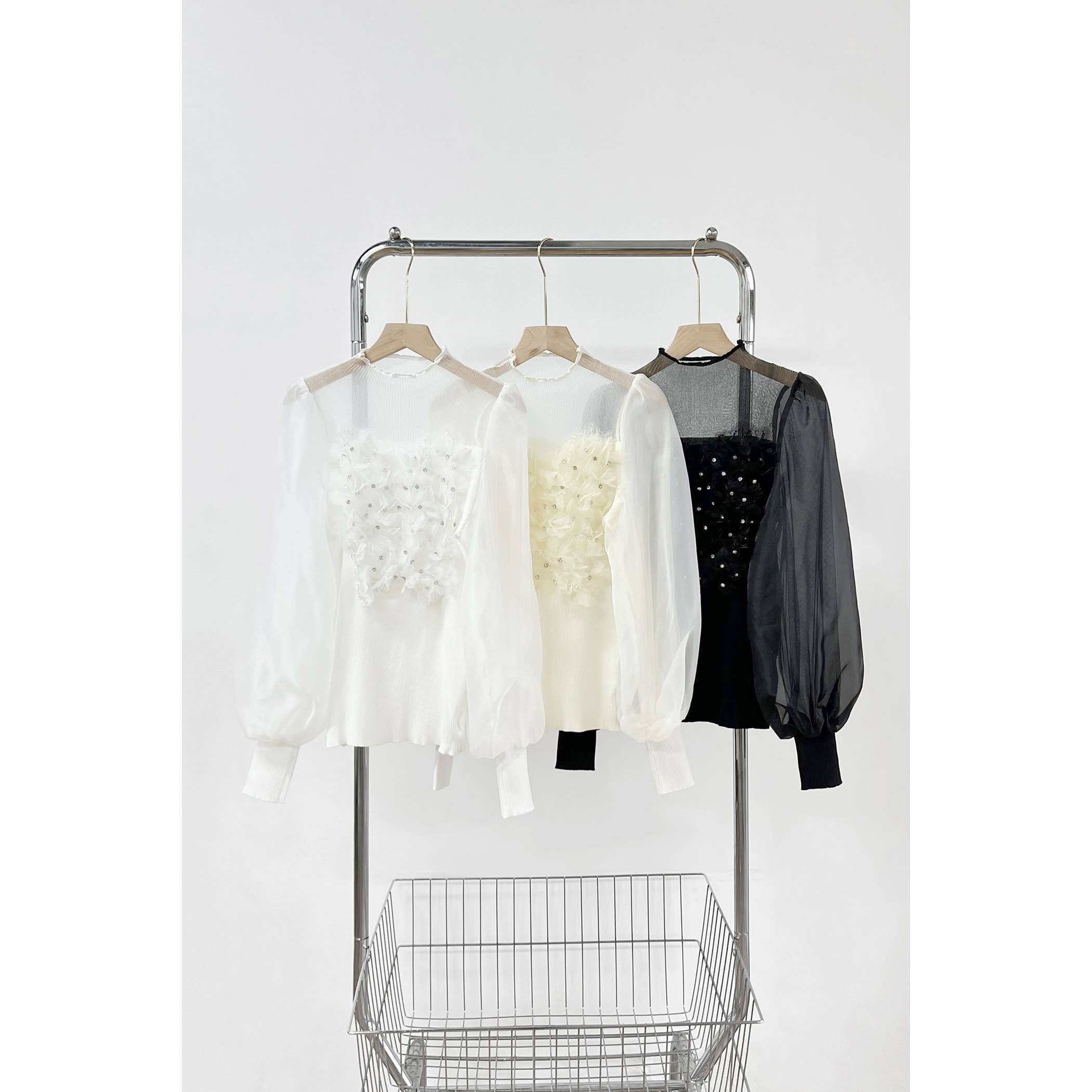 XHHH Inc - Wholesale Blouse - Women's - Floral Embellished Blouse9