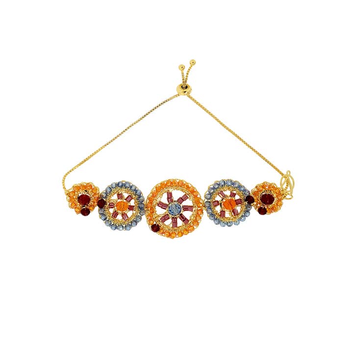 Sunrise Mix Chronos Handmade Crochet Bracelet for wholesale by Lavish By Tricia Milaneze