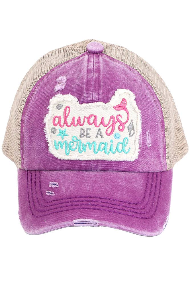 Hana - Venta al por mayor Gorras de béisbol - Niños - Gorra de poni con parche «ALWAYS BE A MERMAID» de C.C Kids1