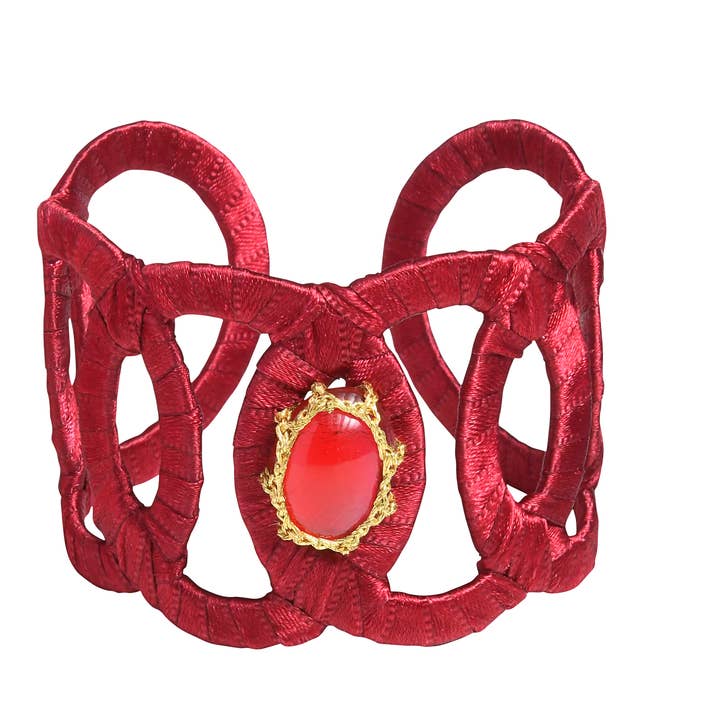 BoksandBaum – Großhandel Manschettenarmband – OSIRIS CRUISE STONES Armreif aus Seidenband mit Edelstein1