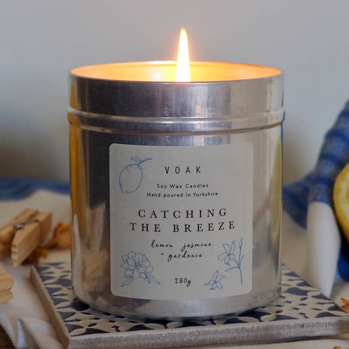 Catching the Breeze Large Tin Soy Wax Candle for wholesale by VOAK