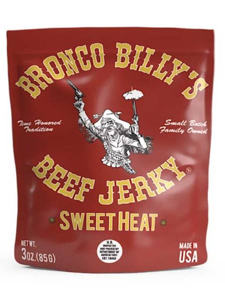 Bronco Billy's Beef Jerky Sweet Heat 3oz for wholesale by Bronco Billy’s Beef Jerky