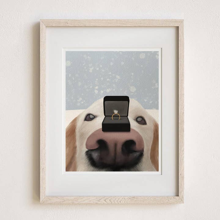 Will You Casar-me Art Print, Proposta Dog Wall Art por atacado de Pawssionate Art