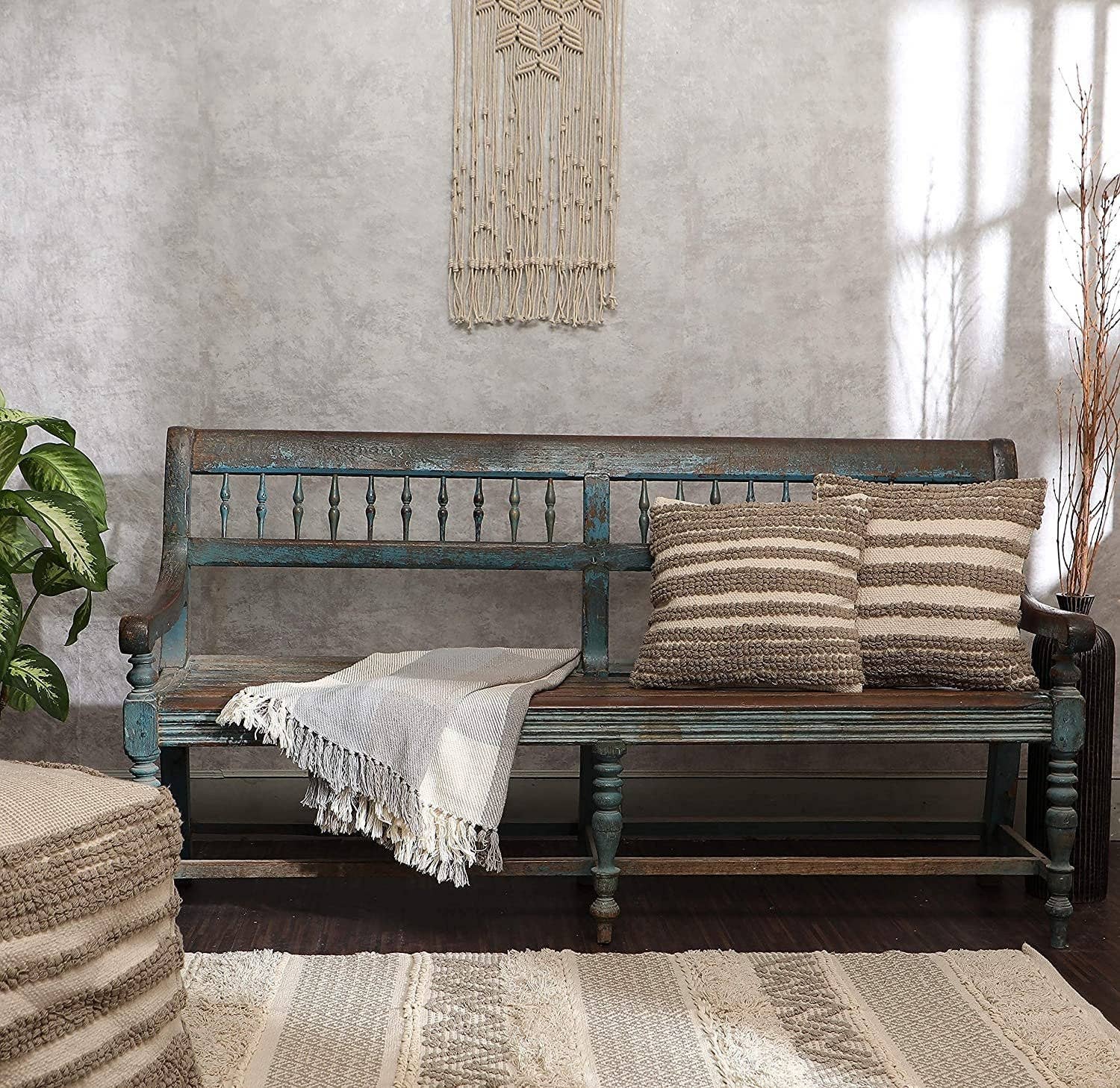 Natural REDEARTH Throw Pillow Covers 100% Cotton (18x18) Pack of 2 for wholesale on Faire8