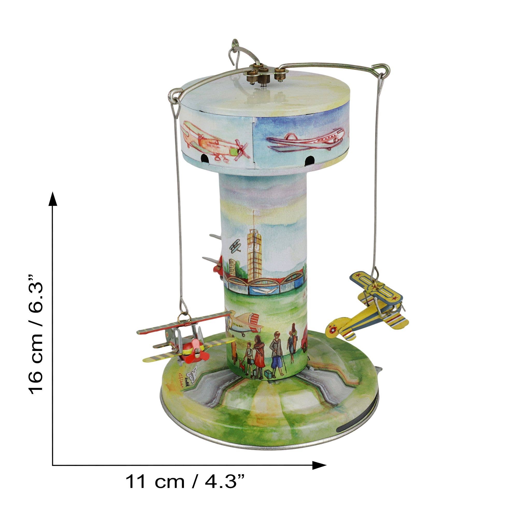 Tribal Trade GmbH - Vente Jouet classique – enfant - Carrousel en étain pour avions, aéroport4