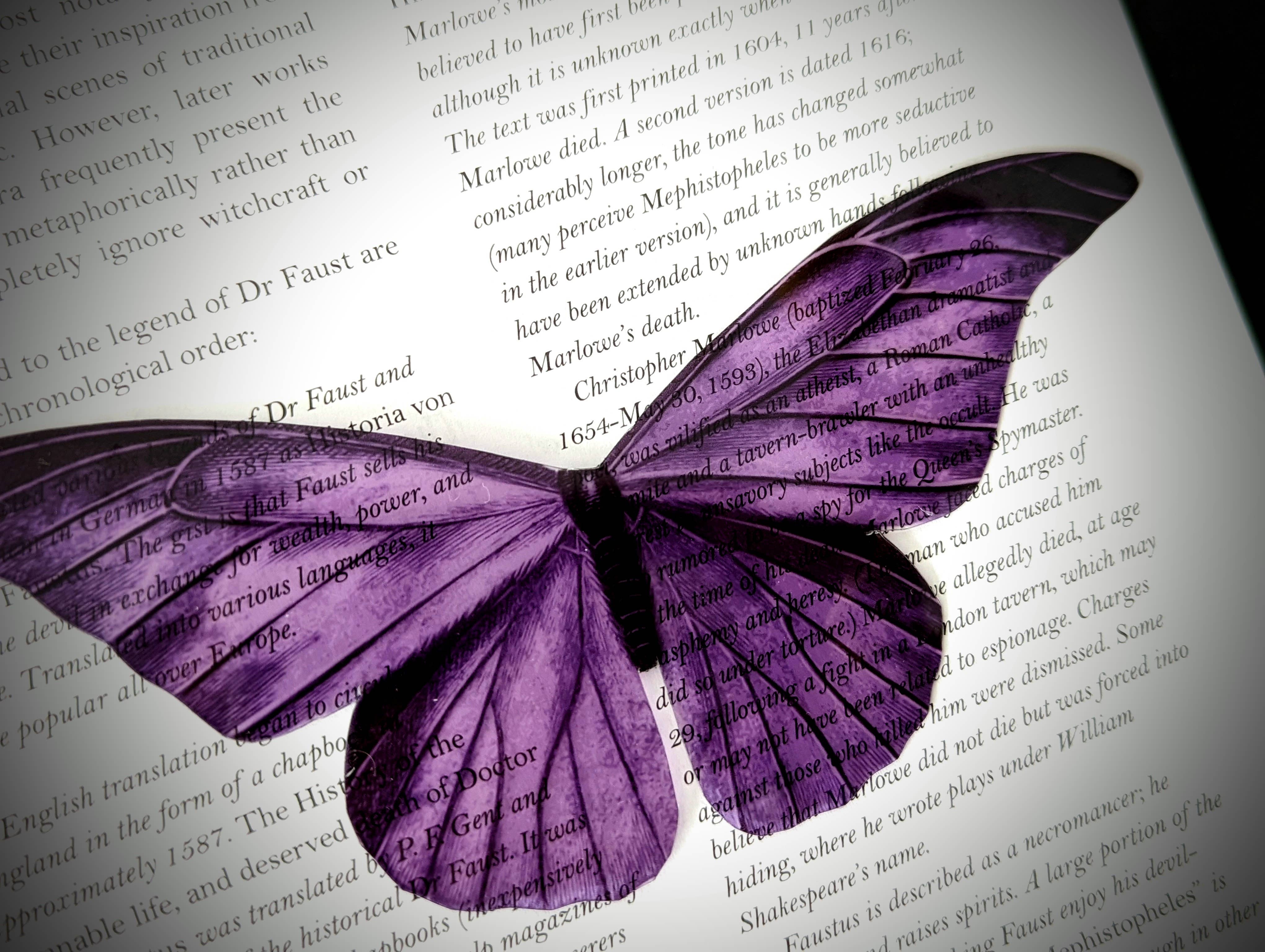 Dark Veinlet - Venta al por mayor Marcapáginas - Marcador transparente - Horror gótico gótico polilla morada1