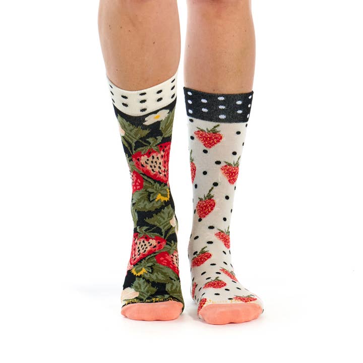 Strawberry sock - mismatched - 35/38 - 39/42 and other Purchase Wholesale mismatched socks. Free Returns & Net 60 Terms on Faire trending on Faire.