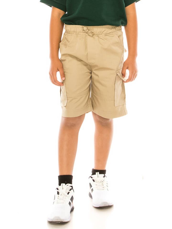 Pantaloncini cargo attivi per ragazzi con cintura a corda 4-16 per la vendita all'ingrosso da parte di Unik