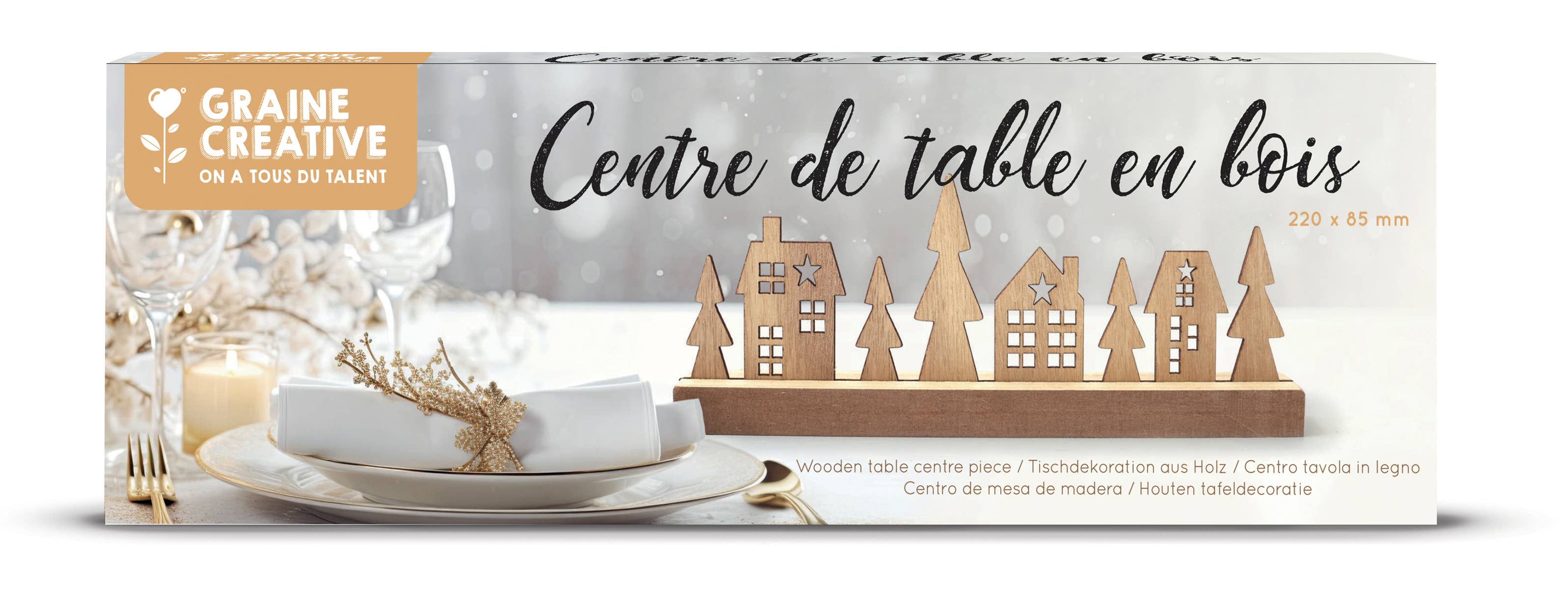 Graine Créative - Wholesale Christmas Decoration - CHRISTMAS CENTERPIECE 22cmX8.5cm4